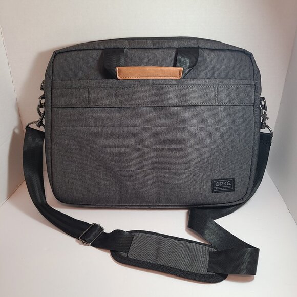 PKG Laptop Messenger Bag Gray – Fits up to 15" Laptop, Padded with Multiple Comp - Picture 2 of 10